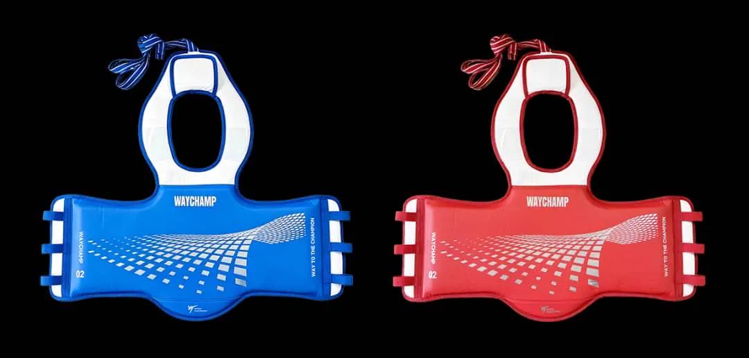 WayChamp Pro 2 chest protectors laid flat