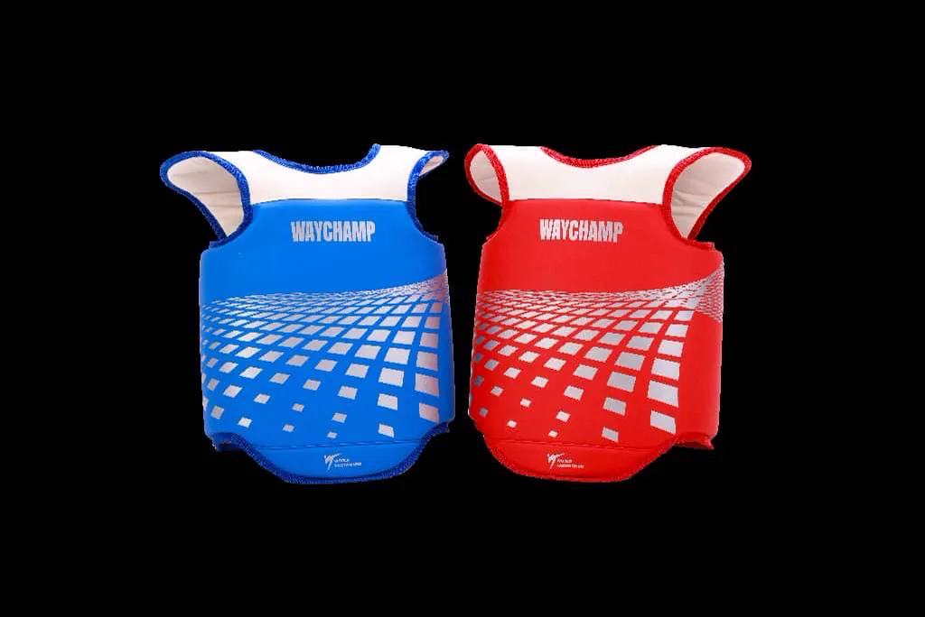 WayChamp Pro 2 blue and red chest protectors