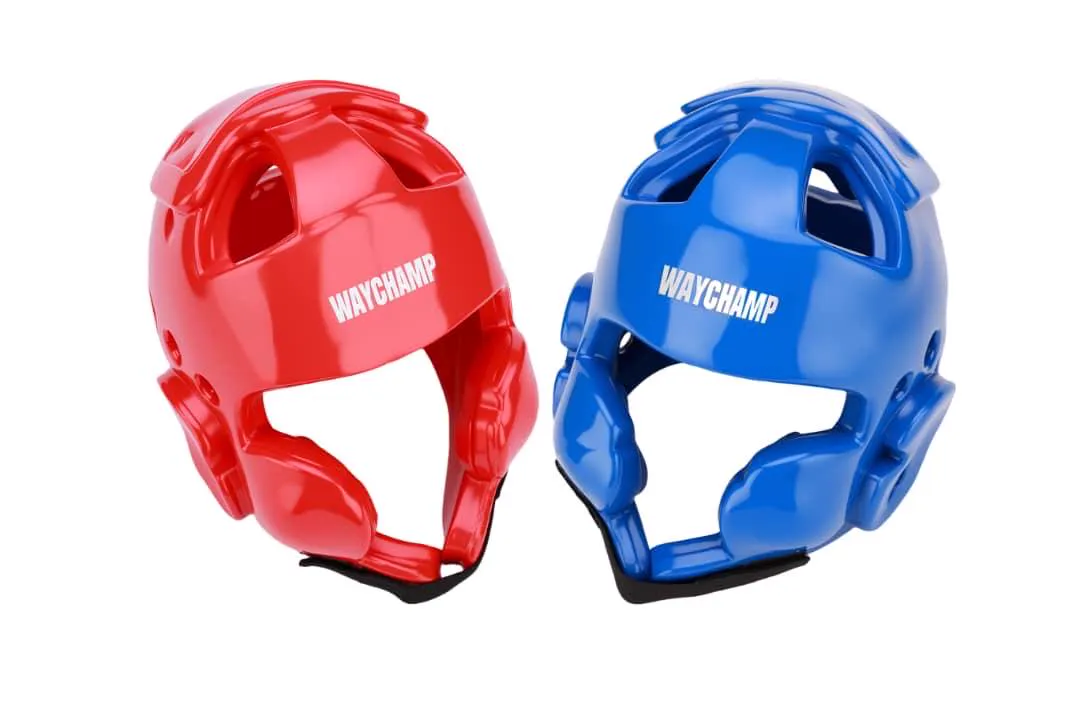 WayChamp Pro 2 red and blue helmets